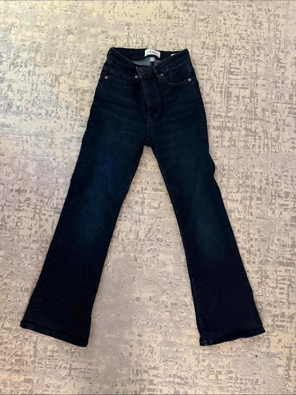 Frame Denim Black Flared High-Rise Jeans